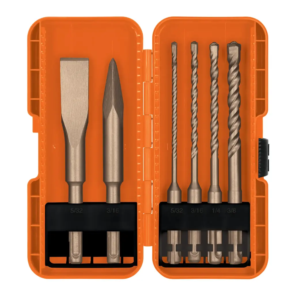 Juego de 6 brocas y cinceles SDS plus en estuche, Truper 103033 JSDS-6