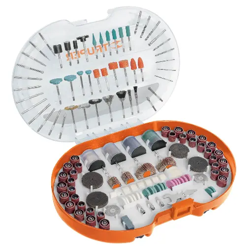 Kit de accesorios p/herramienta rotativa, 276 pzs, TRUPER 100729 MOTO-KIT-276