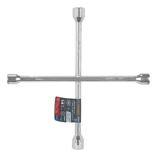 Llave de cruz 14" pulida y cromada, TRUPER 102635 LLCR-14