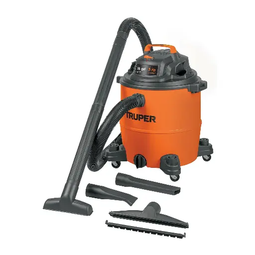 Aspiradora de sólidos y líquidos, 16 gal, plástica, Truper 101520 ASP-16