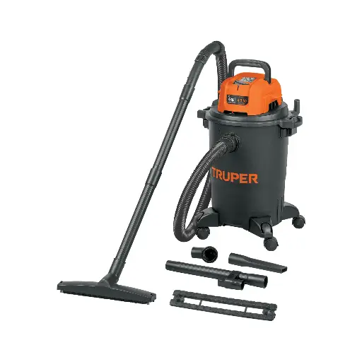 Aspiradora de sólidos y líquidos, 6 gal, plástica, negra Truper 102964 ASP-06N