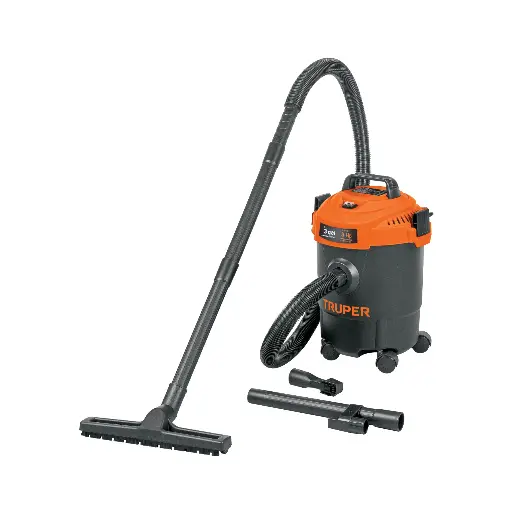 Aspiradora de sólidos y líquidos, 3 gal, plástica, negra Truper ASP-03N